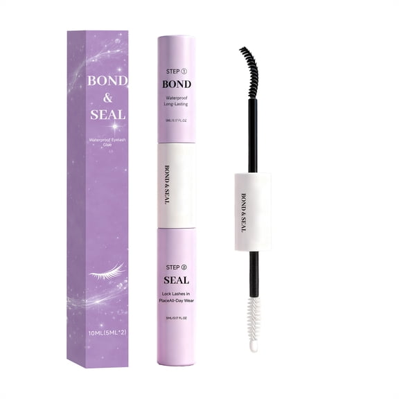 Lash Bond and Seal 2 in 1 Waterproof 144H Strong Hold Non-Irritating DIY Cluster Eyelash Glue 10ML