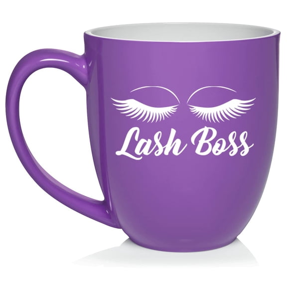 Lash Boss Makeup Lash Extension Artist Ceramic Coffee Mug Tea Cup Gift (16oz Purple)