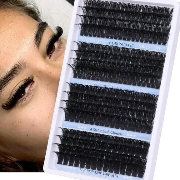 Lash Clusters 100D Long 12-20mm Lash Spikes Eyelash Clusters Volume Individual Lashes DIY Spiky Lash Extension Mega Cluster Eyelash Extensions Mink Strips Lashes Thick