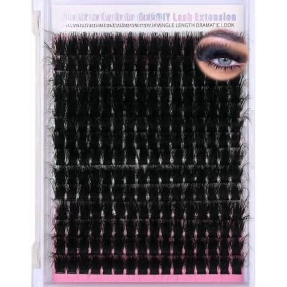 Lash Clusters 300D Thick Eyelash Clusters 18mm Wispy Individual Mega Volume Lashes D Curly Cluster Eyelash Extensions 224 count DIY Lash Extension at , by