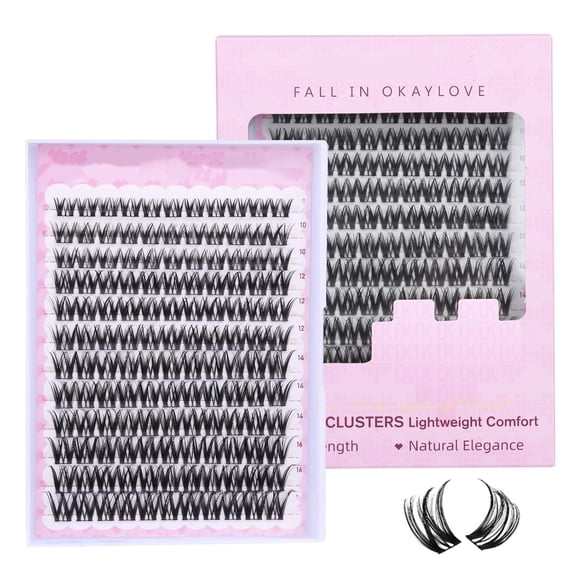 Lash Clusters 9-16mm Wispy Eyelash Extensions, 132pcs D Curl Individual DIY False Lashes with 0.03mm Ultra-Thin Wide Band