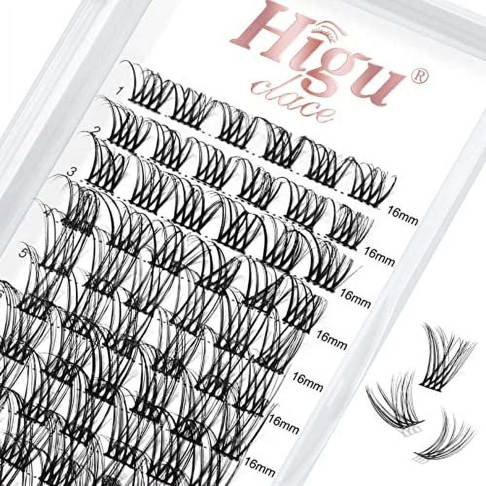 Lash Clusters DIY Eyelash Extensions 72 Pcs D Curl 16mm Cluster Eyelash