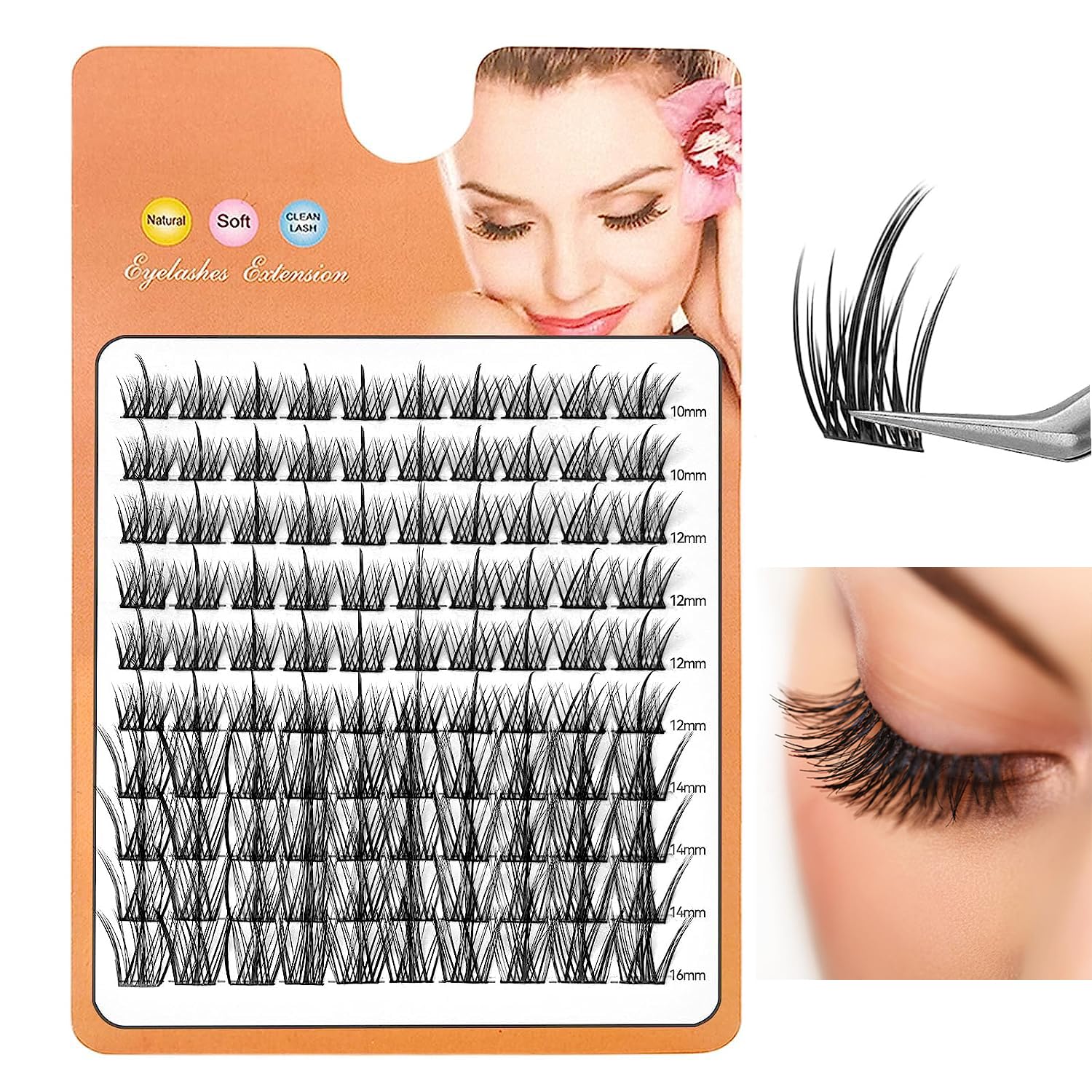 Obeyalash Wimpernverlängerung Fächer – D Curl Mix 9–15 Mm, Vorgefertigt, Für DIY Lash Extensions
