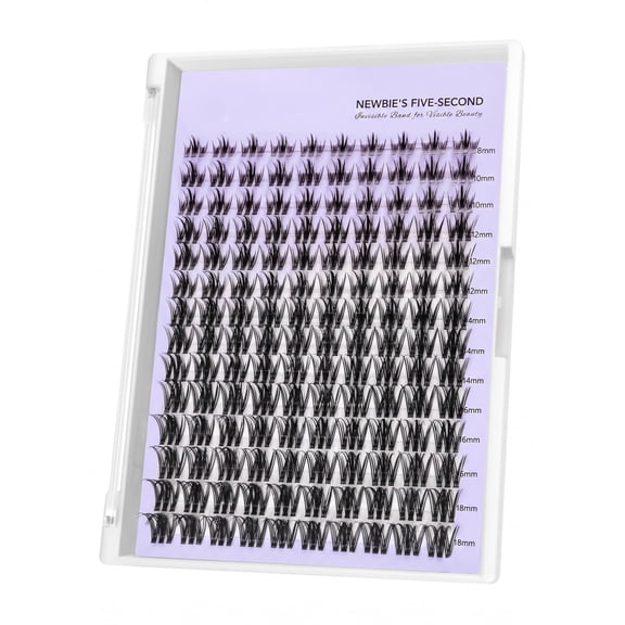 Lash Clusters Eyelash Extensions Thin & Invisible Band DIY Individual False Eyelashes Newbie's Five-Second Series Wispy Lash Tray for Self-application, Camellia Lashes 8-18mm Mixed Length