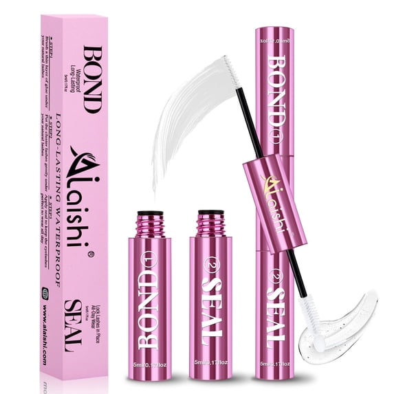 Lash Clusters Glue, Eyelash Bond and Seal, Long-Lasting 150H Waterproof, Non-Irritating Lash Extension Glue for DIY Individual Lashes at Home (White-5ml+5ml)