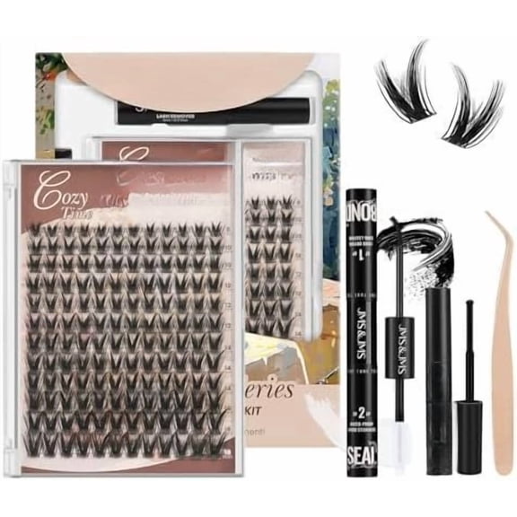 Lash Clusters Kit Lash Extension Kit 144 count C Curl Manga Wispy Eyelash Clusters Kit Volume Eyelash Extensions Individual Lashes Kit at (C-8-18MIX)