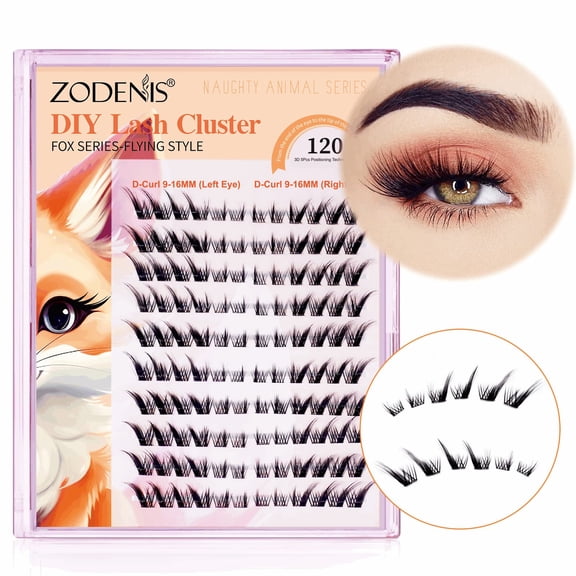 Lash Clusters Kit, Wispy Eyelash Clusters Lashes, Natural DIY Lash Extension Kit, 12-16mm Cluster Eyelash Extensions Kit(No Tweezers) - Fox-Style