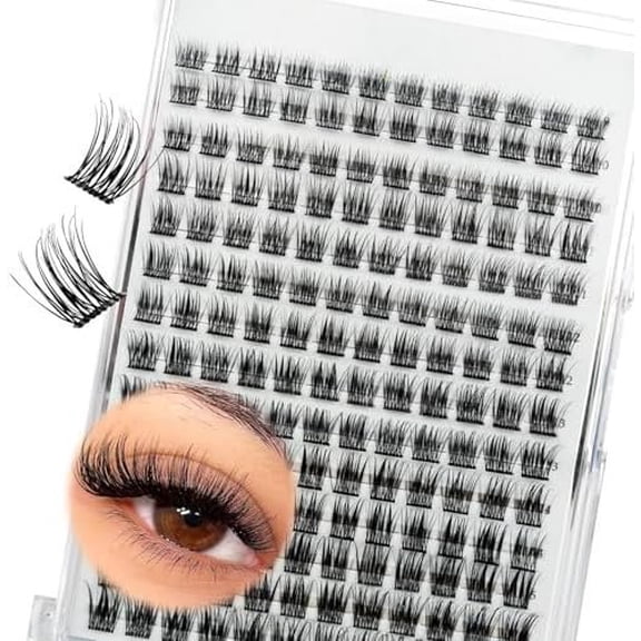 Lash Clusters Refill - 168 count Wispy D Curl Eyelash Extensions, Lashes, Eye Individual Clusters for DIY Lash Extension Kit, & Lightweight