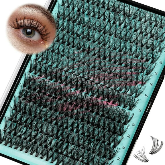Lash Clusters Wispy 280PCS Eyelash Extension 30D 40D Cluster Lashes Individual Lashes DIY Lash Extension Natural Look Cluster Eyelash Extensions Soft False Eyelashes at Home for Beginners(16mm)