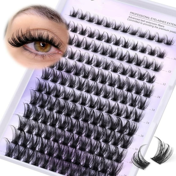 Lash Clusters Wispy Cluster Eyelash Extensions 10-18mm Individual Lashes DIY Cluster Lashes Extension Soft Comfortable Eyelash Clusters with Thin Band