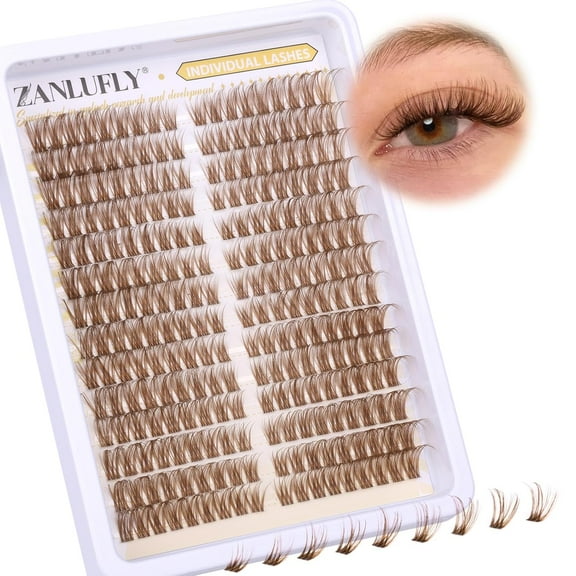 Lash Clusters Wispy Eyelash Clusters CC-Curly Cluster Lashes zanlufly Natural Individual Lashes 180Pcs Eyelash Extension 10-12MM DIY Lash Extension