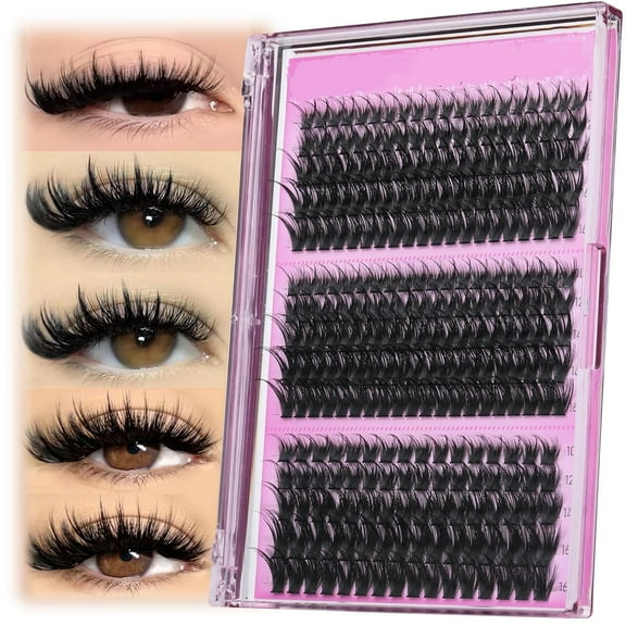 Lash Clusters Wispy Eyelash Clusters Spiky Individual Lashes Clusters D Volume Cluster Eyelash Extensions DIY Lash Cluster Extension Thick Eye Lash Cluster (10-16MM,3 Styles)