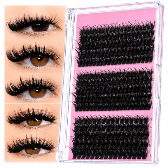 Individual Lashes Clusters D Volume Cluster Eyelash Extensions DIY Lash Cluster Extension Thick Eye Lash Cluster (10-16MM,3 Styles)