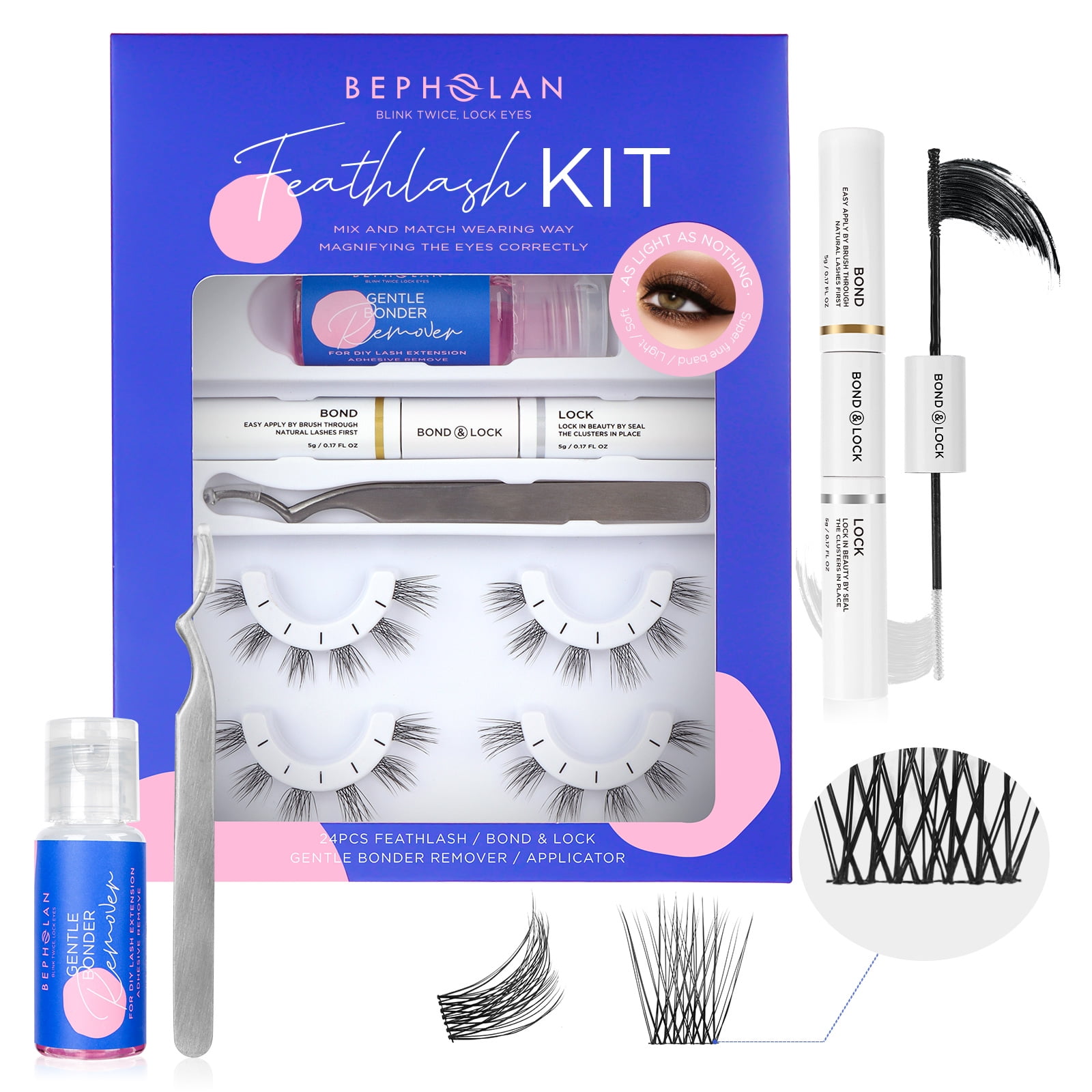 Lash Extension Kit False Eyelashes Bepholan Lash Clusters With Lash