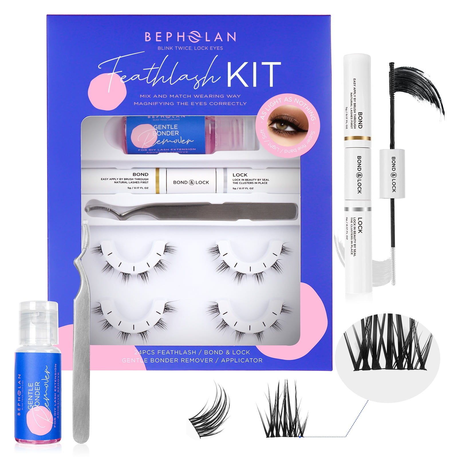 Lash Extension Kit False Eyelashes Bepholan Lash Clusters With Lash