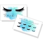 Lash Extension Loyalty Punch Cards 50 Pack 3.5 x 2" inches Business Card Simple Blue Watercolor Design