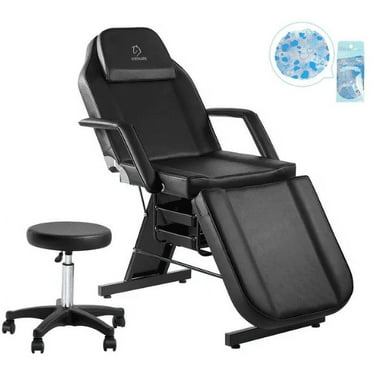 Lash Extension Table with Stool,Tattoo Chair Adjustable,Multipurpose Facial Chair Bed with Massage Equipment，73 Inch Spa Salon Beauty Artist Esthetician Eyelash Extension for Client Black