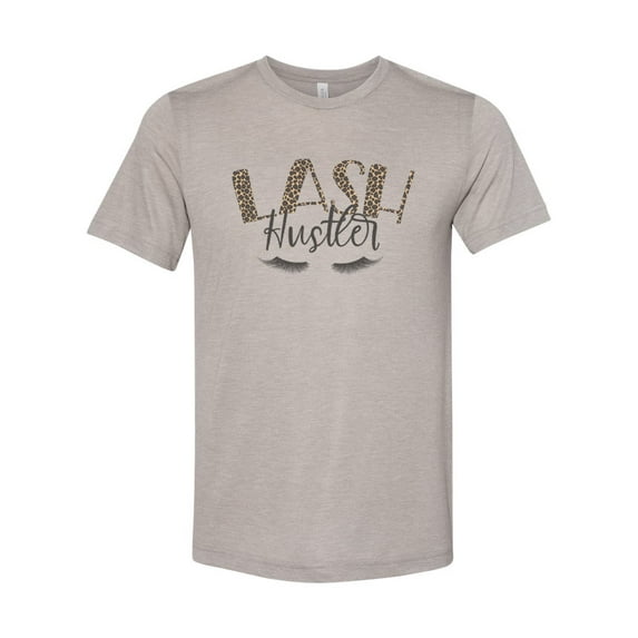 "Lash Hustler, Lash Shirt, Soft Bella Canvas, Lashes, Ladies Tee, Gift For Her, Sublimation Tee, Eye Lash Shirt, Eye Lashes, Lash Expert, Heather Stone, MEDIUM"