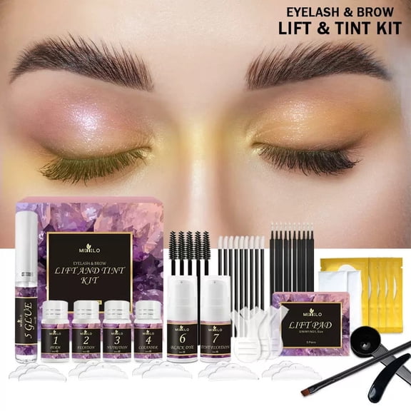 Lash Lift Kit & Brow Lamination Kit, Eyebrow Lamination & Eyelash Dye, Eyelash Perm Kit, Professional Eyelash Lifting Kit, for Beginners, DIY at Home