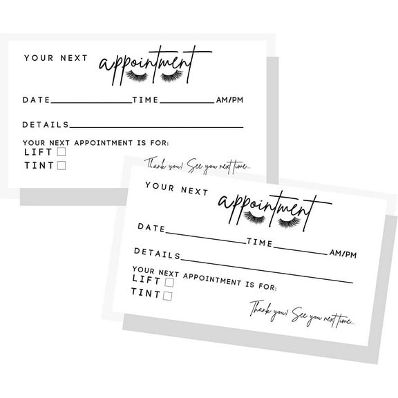 Lash Lift and Tint Appointment Reminder Card 50 pk Client Instructions Matches Eyelash Lift Aftercare Instruction Card Loyalty Punch 2 x 3.5