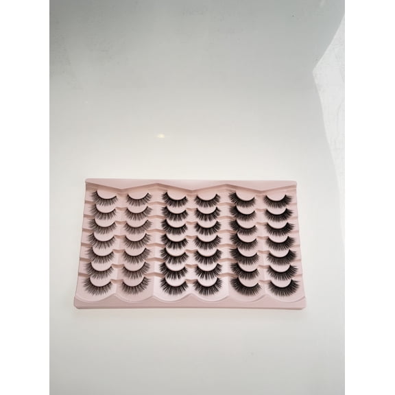 Lash Pack 21 Pair Natural Look Fluffy Cat Eye Strip Eyelash Small Fake Lashes Full Pestaas Sets for MUA and Beginners Daily Makeup