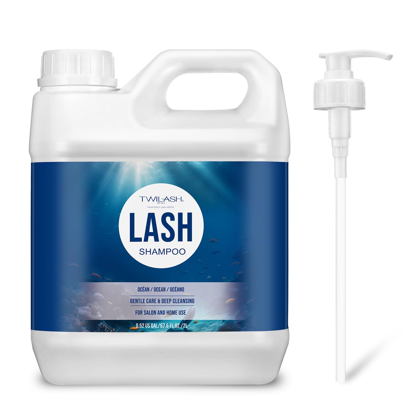 Lash Shampoo Bulk, Eyelash Cleanser for Extensions 2 Liters, Dispenser