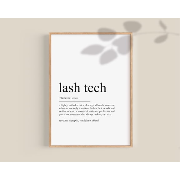 Lash Tech Gift, Lash Tech Definition Poster, Lash Salon Decor, Lash Artist Gift, Lash Technician Gifts, Lash Salon Home Decor, 16x24 UNFRAMED