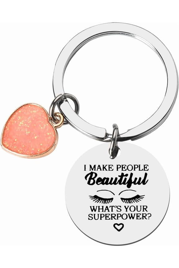 Lash Tech Keychain for Women Funny Beautician Gifts for Stylist Birthday Gifts for Best Friend Key Chain for Daughter Sister Heart Keychains for Girlfriend Bestie Gift Ideas Makeup Artist Gifts