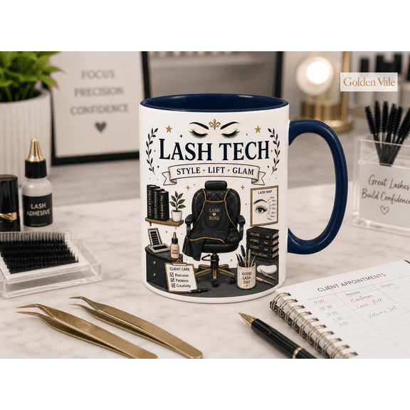 Lash Technician Mug, Lash Tech Coffee Cup Gift for Beauty Salon Artists