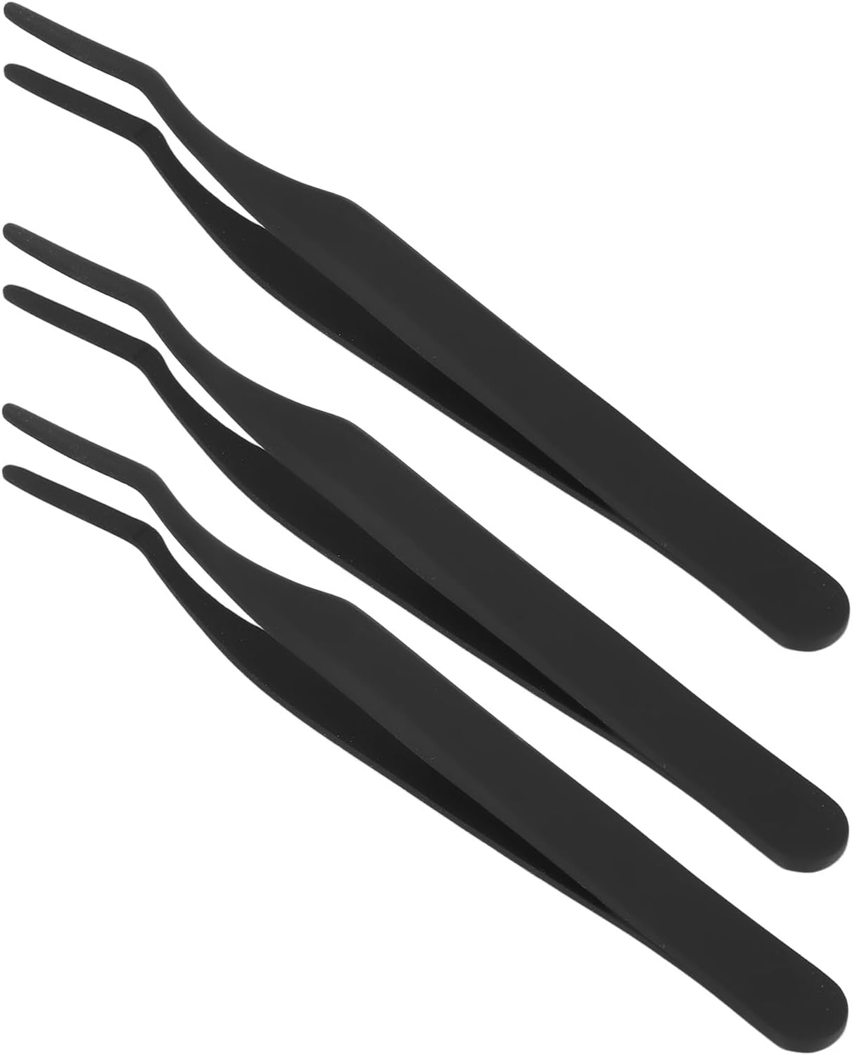 Lash Tweezers, 3pcs Stainless Steel Rounded Edges Lash Extension