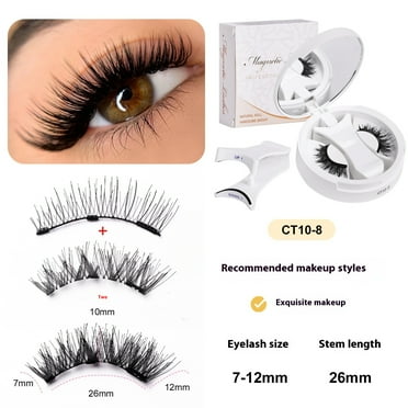 Lashara CT10 Magnetic Eyelashes Kit - All-in-One Eyelash Curler Case with Natural Full Strip Lashes, No Glue Strong Hold Reusable False Eyelashes for Women