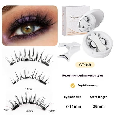 Lashara CT10 Magnetic Eyelashes Kit - All-in-One Eyelash Curler Case with Natural Full Strip Lashes, No Glue Strong Hold Reusable False Eyelashes for Women