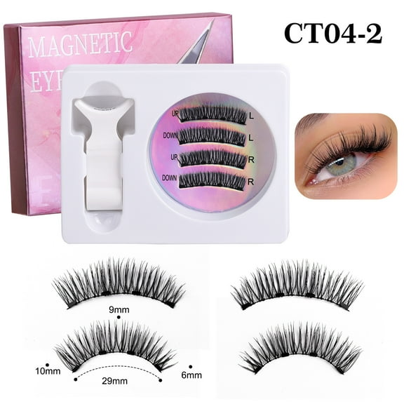 Lashara Magnetic Eyelashes Kit - No Glue False Lashes with Strong Hold for Voluminous Look, Reusable Cruelty-Free Eyelash Extensions for Beginners