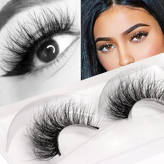 Lashes 100% Real Mink 3D luxurious False Eyelashes Hand-made Natural Long Cross False Lashes for Makeup 1 Pair Pack (No.A11)