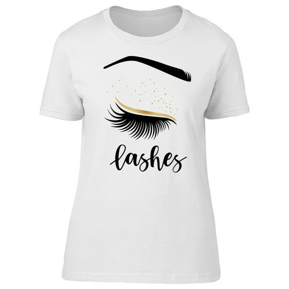 Lashes Drawing With Modern Word T-Shirt Women -Image by Shutterstock, Female Small