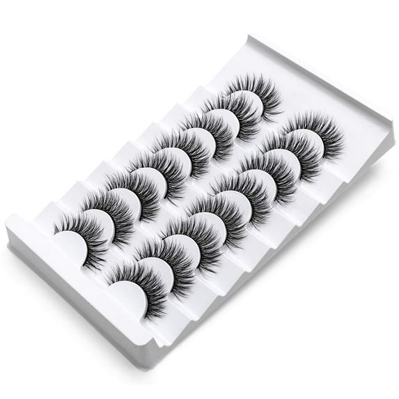 Lashes False Eyelashes - Eye Lashes Mink Lashes 5 Pairs 6D Lashes Pack Fluffy Lashes Fake Eye Lashes Natural Look Wispy Eyelashes Strip Lash Faux False Eyelashes Extensions Kit | 001-15mm