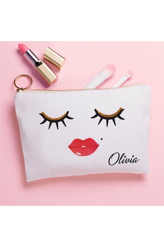 Lashes & Lips Personalized Zipper Pouch