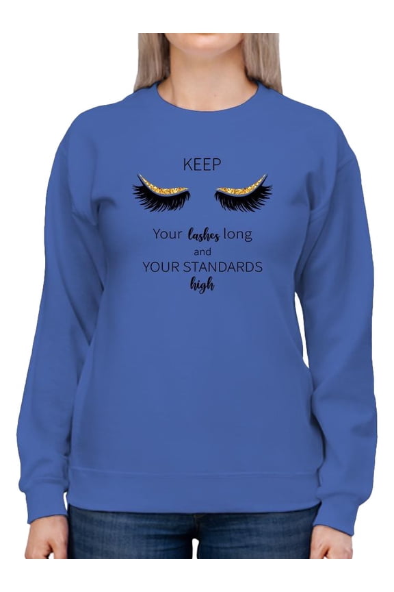 Lashes Long Standards High Sweatshirt Women - Women Sweatshirt, Small
