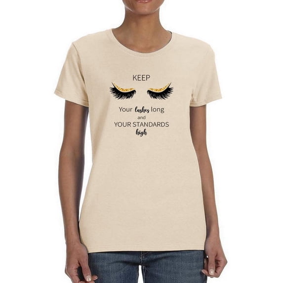 Lashes Long Standards High T-Shirt Women -Image by Shutterstock, Female 5X-Large