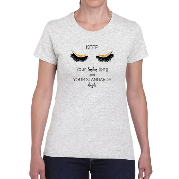 Lashes Long Standards High T-Shirt Women -Image by Shutterstock, Female Medium
