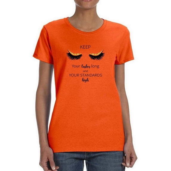 Lashes Long Standards High T-Shirt Women -Image by Shutterstock, Female Small