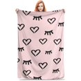thumbnail image 1 of Lashes & Love Flannel Throw Blanket - Soft, Warm, Comfy, Lightweight,Fuzzy, Ideal for Couch, Bedroom, Travel, Living Room - Anti-Pilling, Cozy Plush Comfort for Bed & Outdoor 40in×50in, 1 of 6