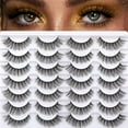 thumbnail image 1 of Lashes Mink Natural Look Cat Eye Wispy False Eyelashes Think Volume Long Fake Eye Lashes Pack 3D Strip Faux Mink Eyelashes 14 Pairs, 1 of 8