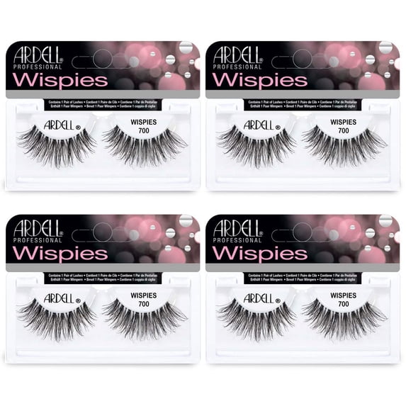 Lashes Pro Wispies 700, Comfortable Invisiband False Eyelashes, Reusable Strip Lashes for All-Day Wear, 4 Pack