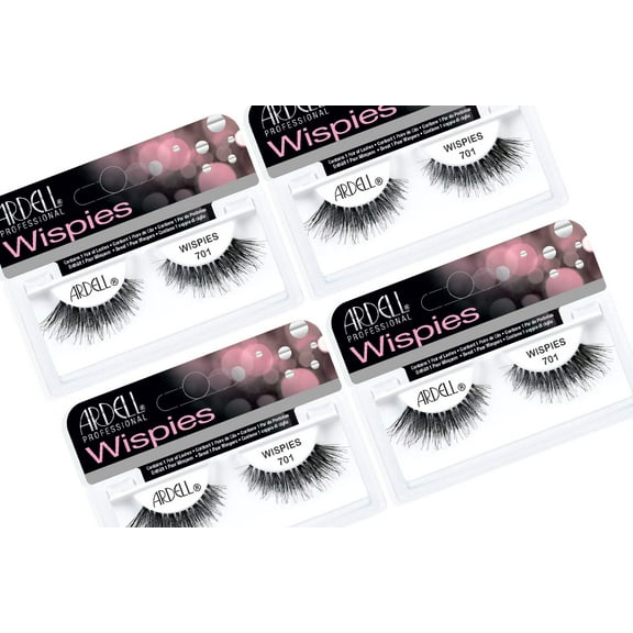 Lashes Pro Wispies 700, Comfortable Invisiband False Eyelashes, Reusable Strip Lashes for All-Day Wear, 4 Pack