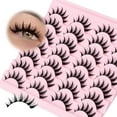 thumbnail image 1 of Lashes Spiky Manga Lashes 14 Pairs Anime False Eyelashes 8D Wispy Eye Lashes Kit with Lash Glue and Lash Tweezers Natural Soft Fake Eyelashes (Cutes), 1 of 14