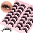 thumbnail image 1 of Lashes Spiky Manga Lashes 14 Pairs Anime False Eyelashes 8D Wispy Eye Lashes Kit with Lash Glue and Lash Tweezers Natural Soft Fake Eyelashes (Cutes), 1 of 14