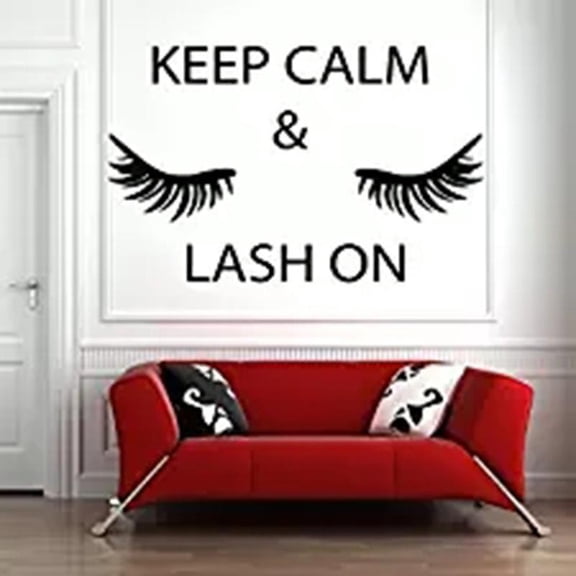 Lashes Wall Decals Eyelashes Eyebrows Brows Beauty Salon Gilrs Decor Wall Decal Sticker Eye Window Quote Make Up Decor 116x74cm