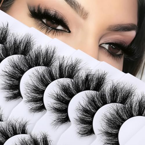 Lashes Wispy 8D -Look False Eyelashes 18MM Volume Long Eye Lashes Strips Ultra Soft Eyelash 6 Pairs C Curl False Lashes Pack