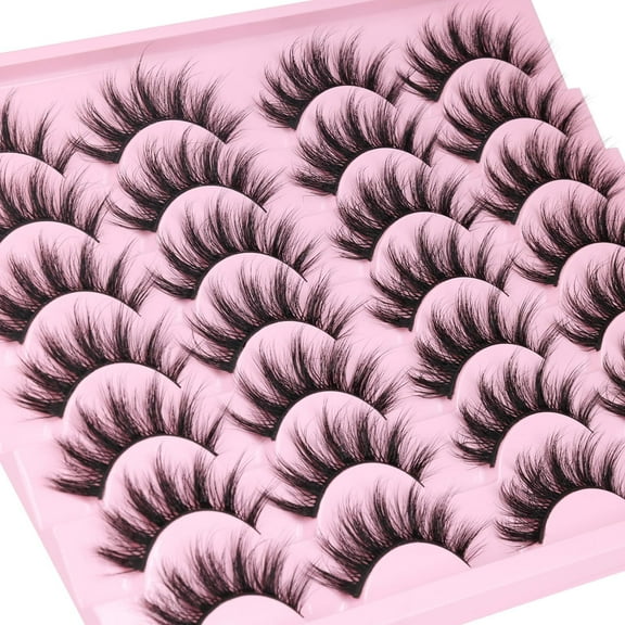 Lashes Wispy Faux Mink Lashes False Eyelashes Natural Look 16mm Eye Lashes 6D Volume Fake Lashes 14 Pairs